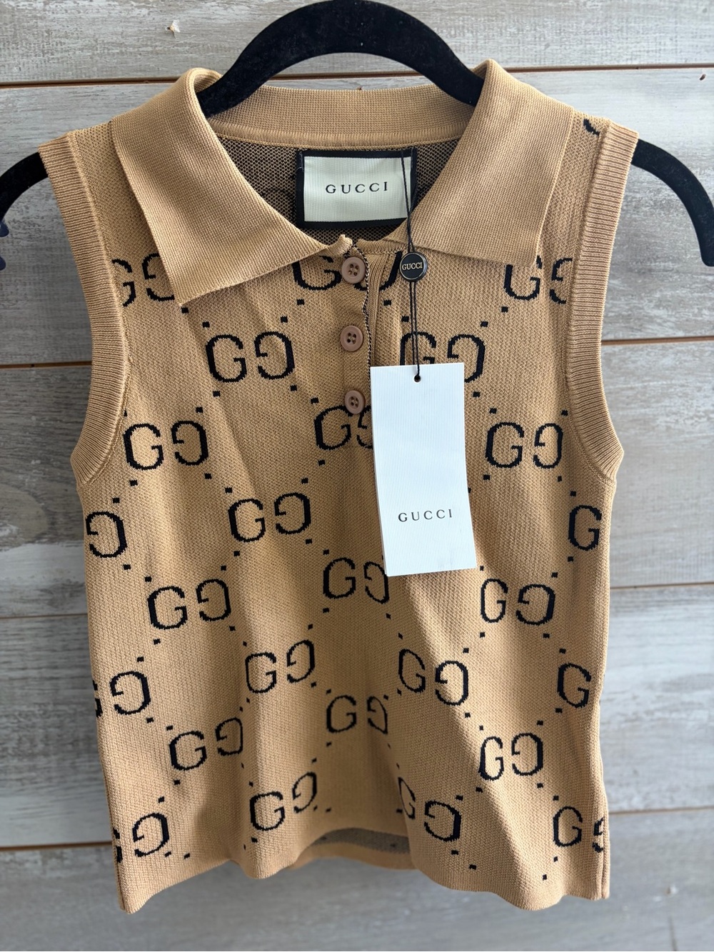 GG sleeveless knit polo shirt - Picture 6 of 8